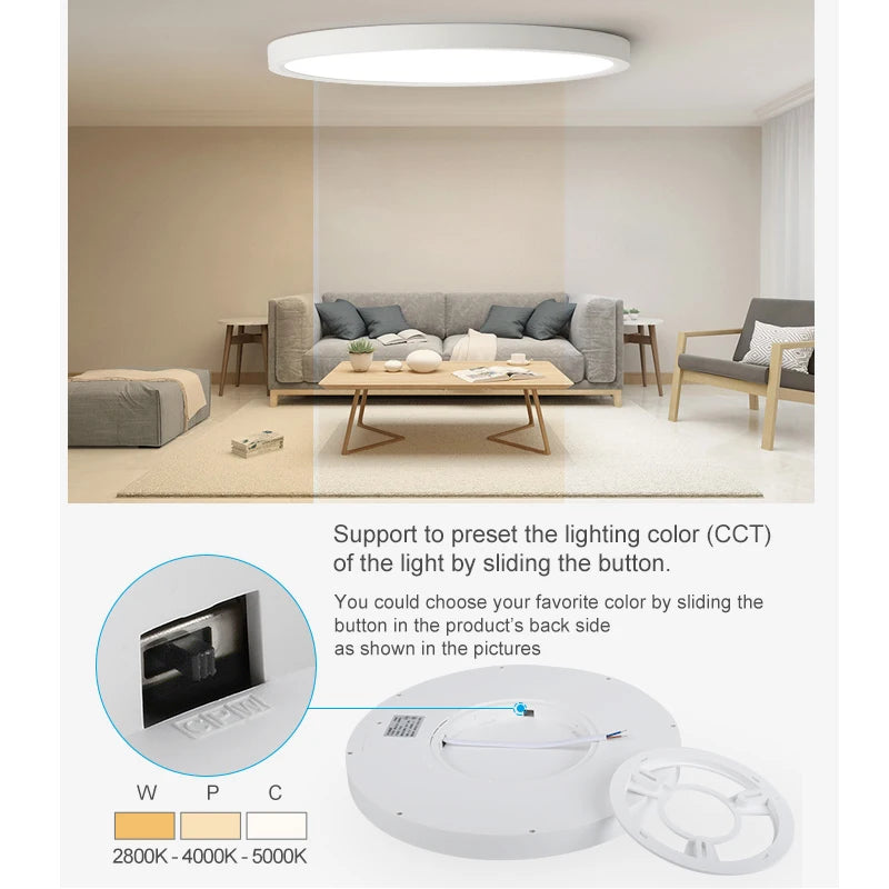 Modern LED Ceiling Light Wood Grain Golden One Light