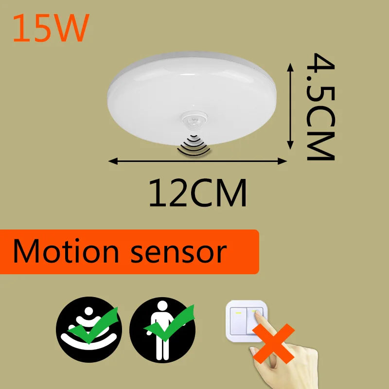 Led Ceiling Light Smart Human Motion Sensor Lamp