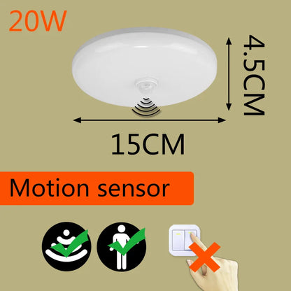 Led Ceiling Light Smart Human Motion Sensor Lamp