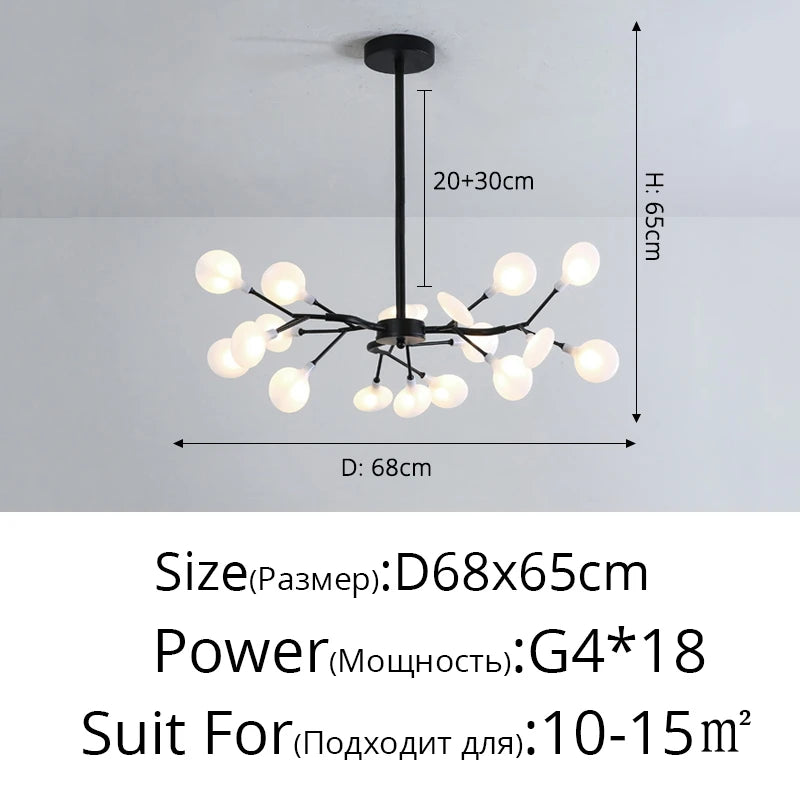 Modern Nordic gorgeous LED chandelier ceiling lamp