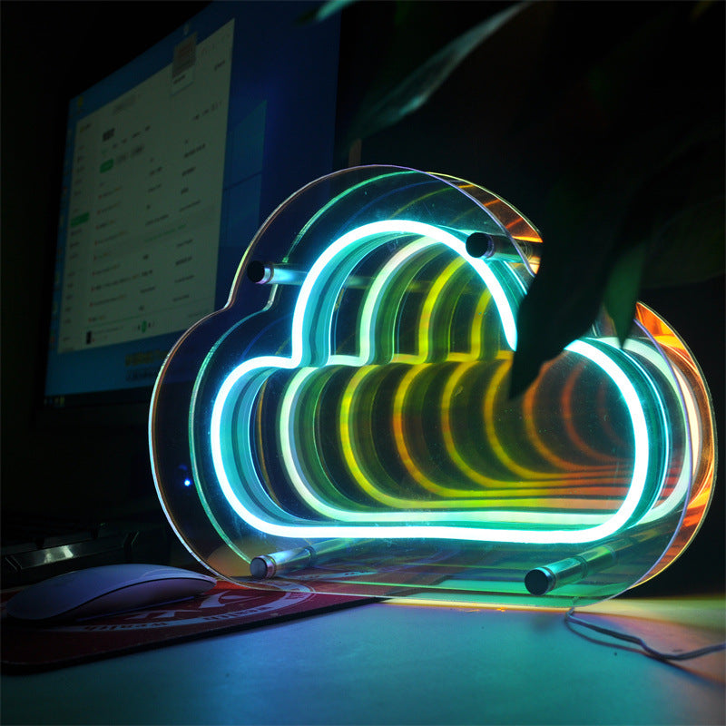 Colorful Multi-layer Mirror Atmosphere Night Light Usb Creative Neon Light