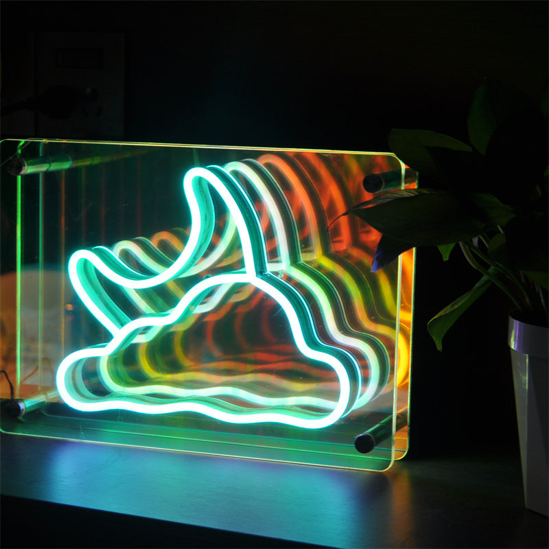 Colorful Multi-layer Mirror Atmosphere Night Light Usb Creative Neon Light