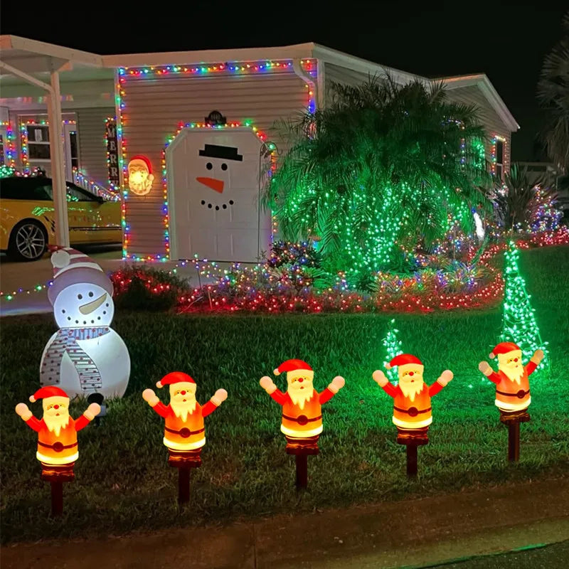 Christmas Santa Claus Pathway Lights Garden Stake Lights