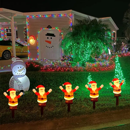Christmas Santa Claus Pathway Lights Garden Stake Lights