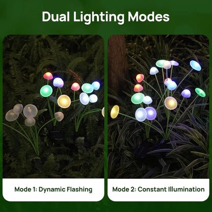 1pc Solar Mushroom Lights Dual Mode LED Waterproof Outdoor