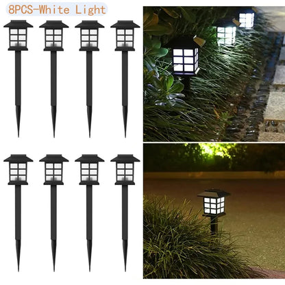 8 Pack Solar Pathway Garden Lights Outdoor Waterproof