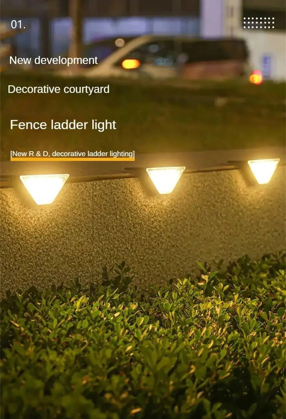 Solar Lights for Outdoors Stair Lamps Warm White LED Step Light