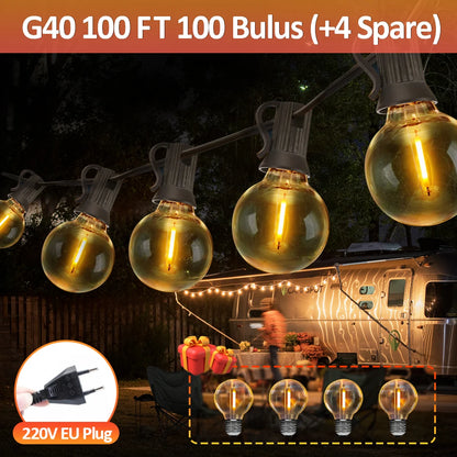 G40 LED Globe String Lights Outdoor EU Plug