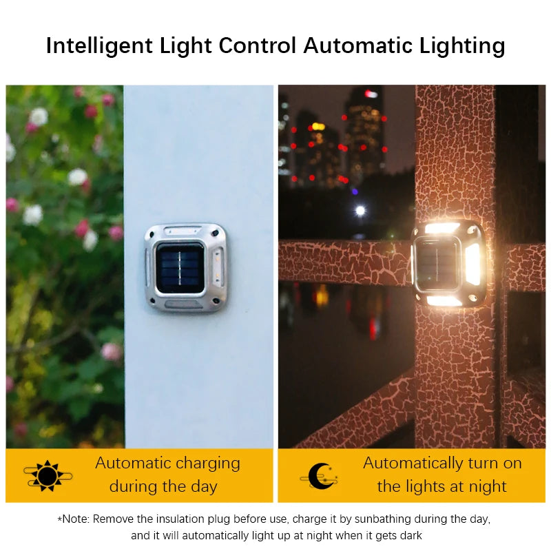 4PCS Solar Dock Lights 8LEDs Deck Driveway Light Outdoor