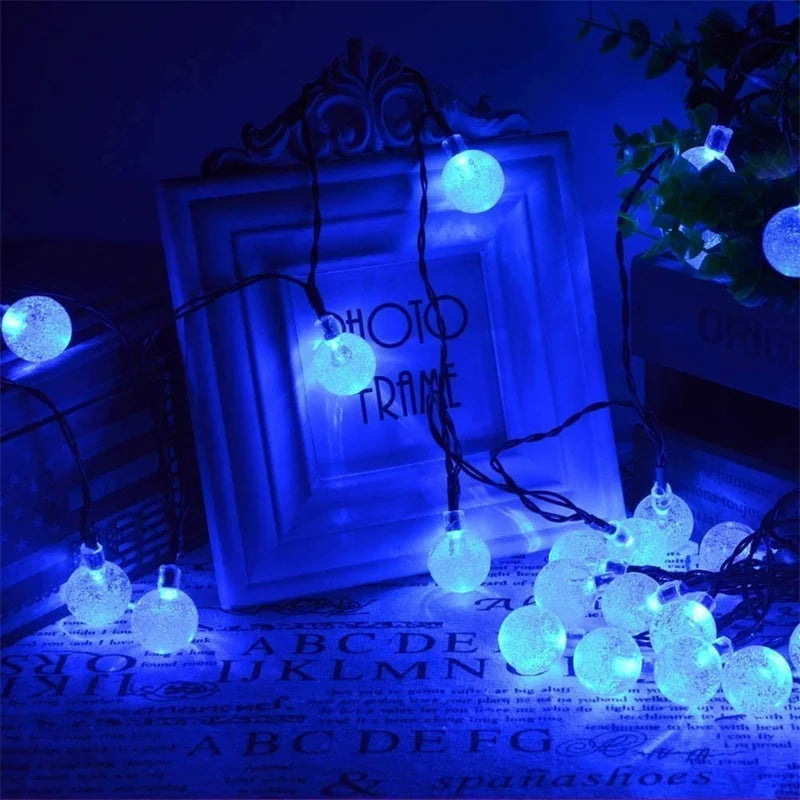 Solar String Lights Outdoor 200 Led Crystal Globe Lights