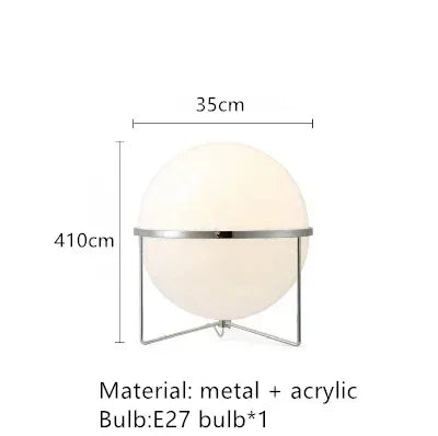 Garrault  Delord Floor Lamp Chrome Metal White Acrylic Ball
