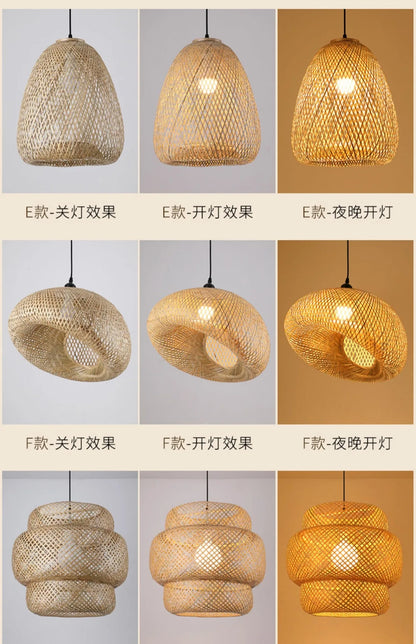 Newest Bamboo Pendant Lamp Ceiling Lights Rattan Wicker
