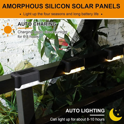 LED Solar Step Lamp Path Stair Outdoor Garden Lights