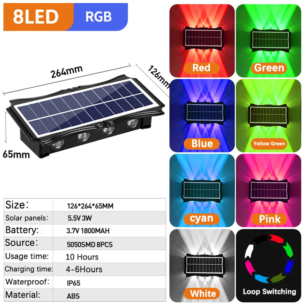 Solar Wall Light Led Courtyard Street Exterior Garden Wall Lighting