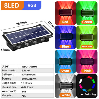 Solar Wall Light Led Courtyard Street Exterior Garden Wall Lighting