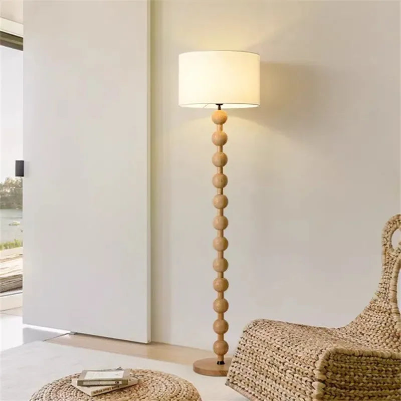 Vintage Floor Lamp Art Led Fabric Iron Vertical Light