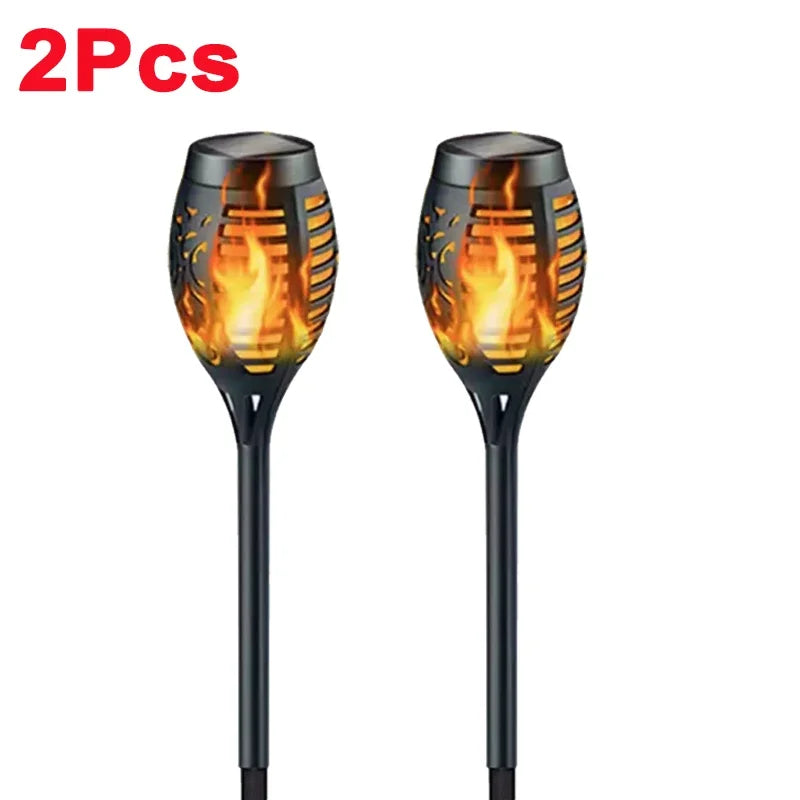 Solar Flame Torch Lights Flickering Light Waterproof Lamps