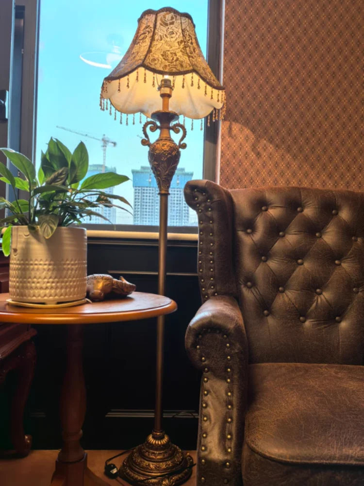 European Luxury Floor Lamp Retro Home Living Room Lamp