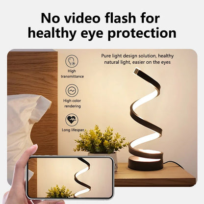 LED Night Light Spiral Table Lamp Modern Bedside Lamps