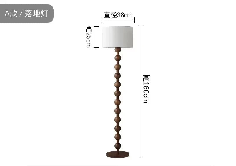 Vintage Floor Lamp Art Led Fabric Iron Vertical Light