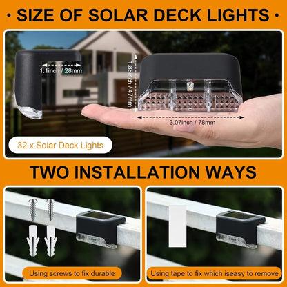 LED Solar Step Lamp Path Stair Outdoor Garden Lights