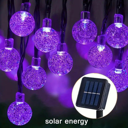Solar Bubble Ball String Light Outdoor Lighting Waterproof 8 Functions