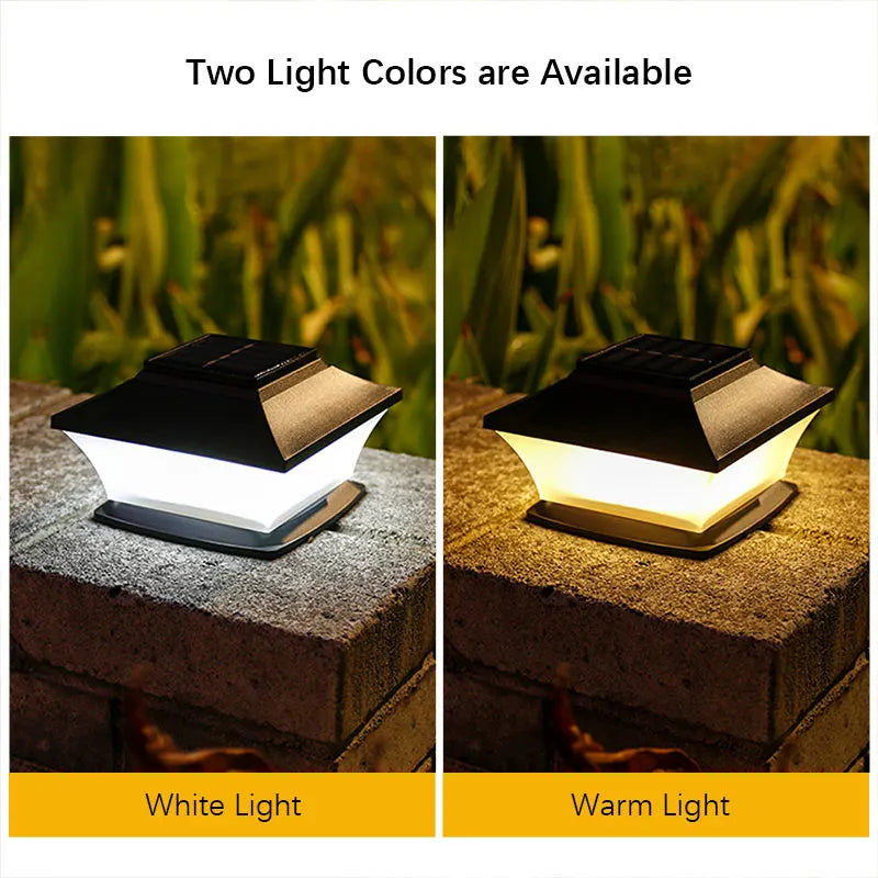 Solar - Powered Outdoor Pillar Lights with Auto On/Off, LED