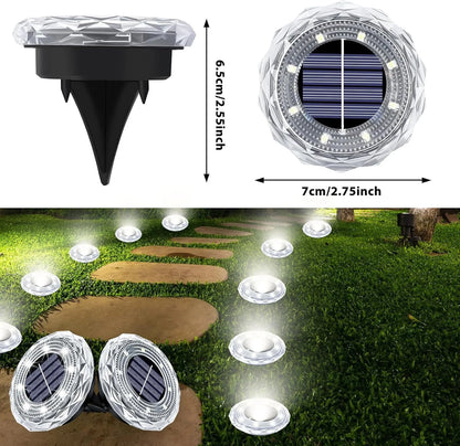 4Pack Outdoor Solar Ground Buried Light Crystal Diamond