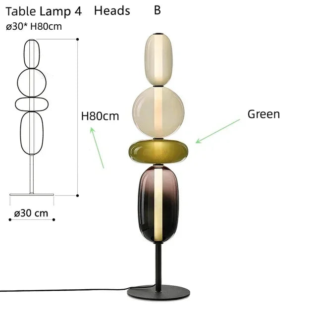 Italian Creative Colored Glass Designer LED Floor Light