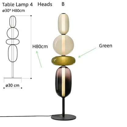 Italian Creative Colored Glass Designer LED Floor Light