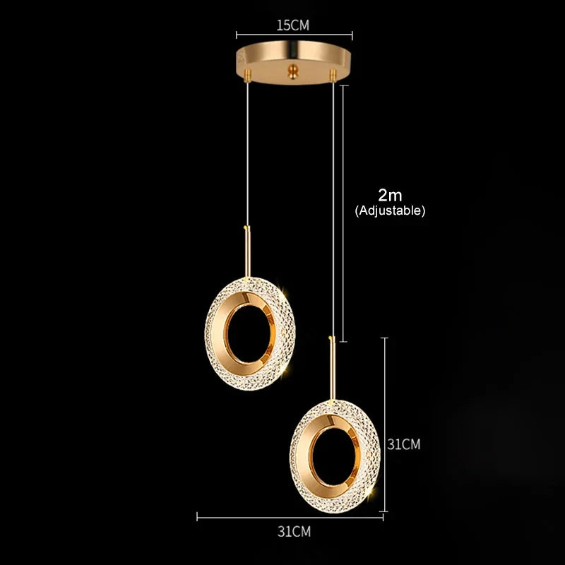 Modern Crystal LED Pendant Lamps Indoor Lighting For Home Decor