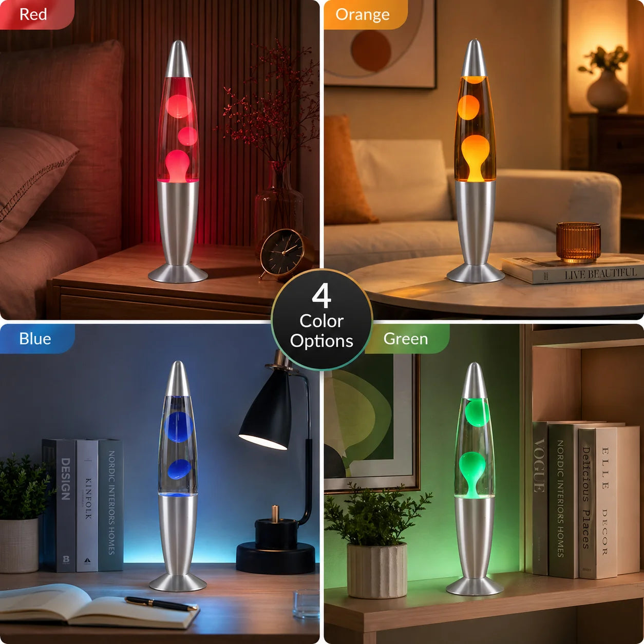 Lava Lamp 25W LED Volcano Night Light Multicolor Changing