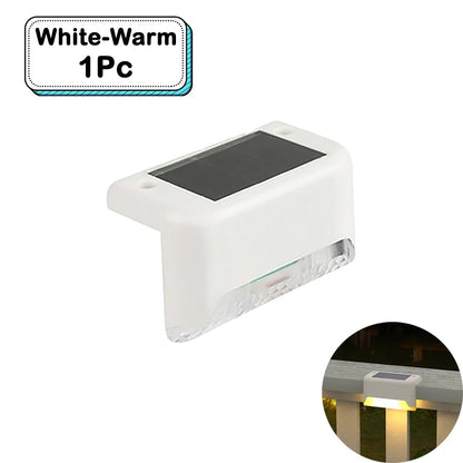 Outdoor Solar Step Lights Warm White LED Waterproof Stair Path Lighting