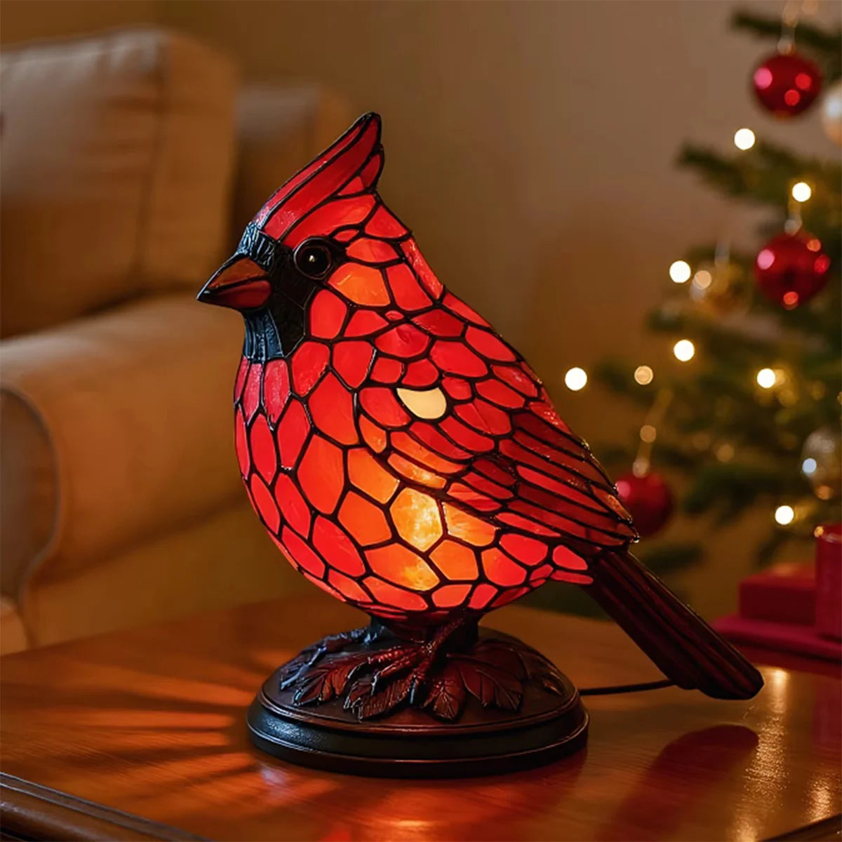 Cardinal Lamp Table Decor Gift Living Room Creative Night Light
