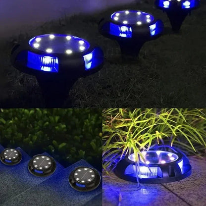 Solar Lights Outdoor 12LEDs Disk Underground Lamp Yard Decoration