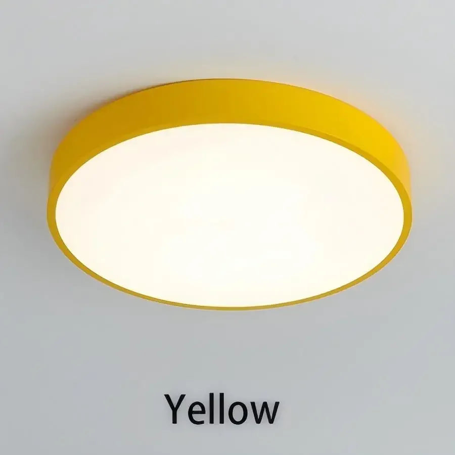 LED Nordic Ceiling Light Circular Grain Macaron Lamp