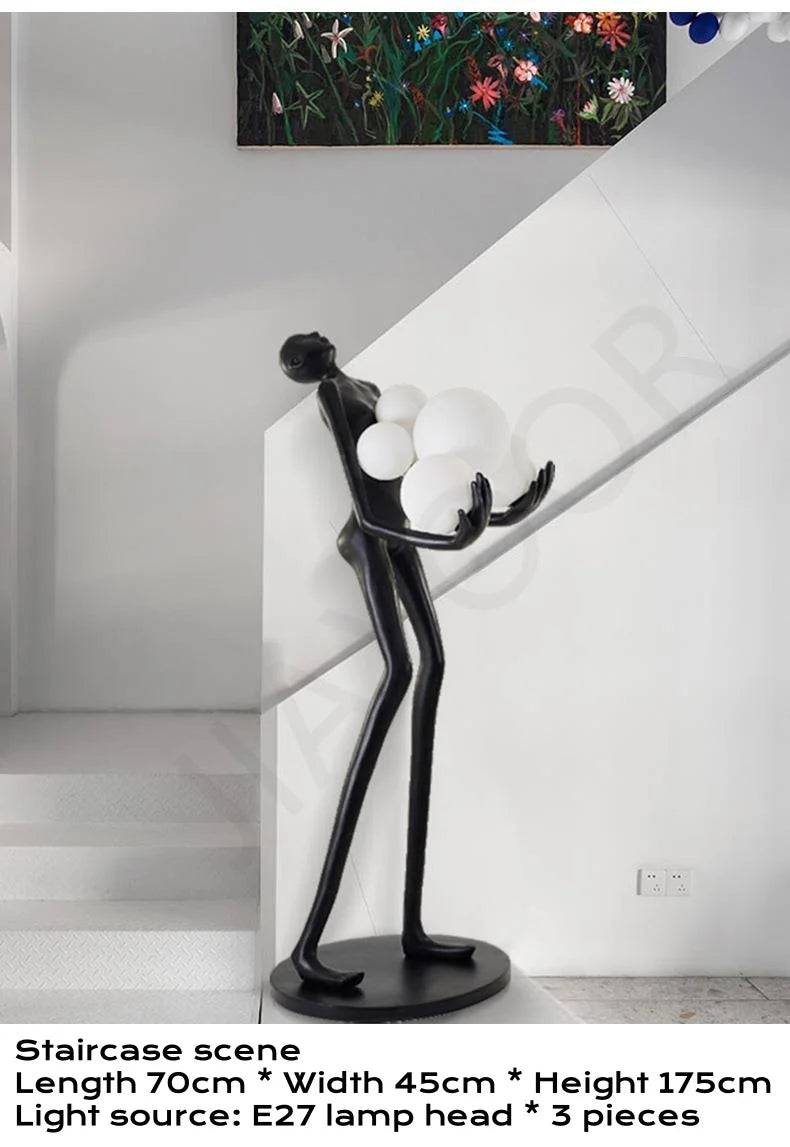 Nordic Humanoid Floor Lamp Sculpture Design Exhibition Lamp
