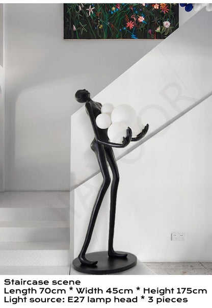 Nordic Humanoid Floor Lamp Sculpture Design Exhibition Lamp