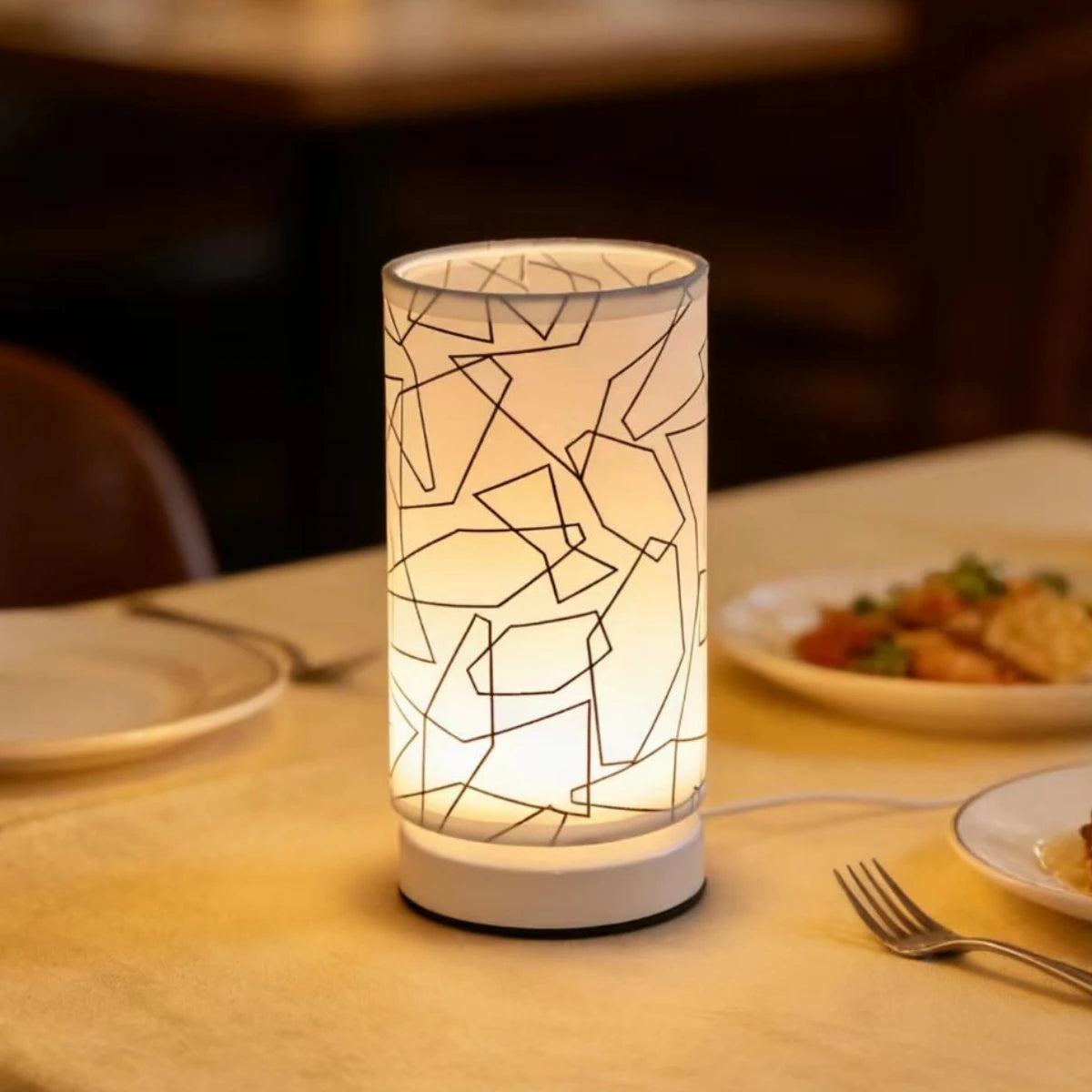 Modern Nordic Style Fabric Desk Lamp, USB Powered