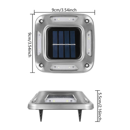 4PCS Solar Dock Lights 8LEDs Deck Driveway Light Outdoor