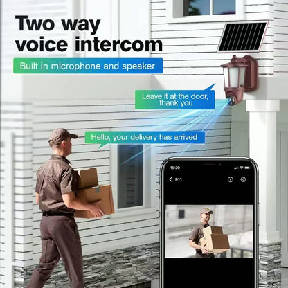 Solar LED Wall Light with 2.4G WIFI HD Camera Outdoor