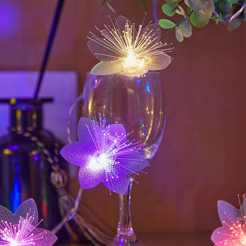 LED Fiber Optic Fairy Light Battery Powered Garland Lights