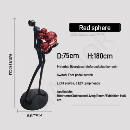 Nordic Humanoid Floor Lamp Sculpture Design Exhibition Lamp