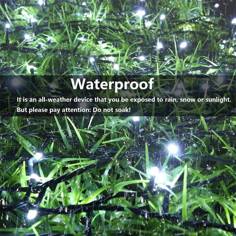 Solar LED String Lights Outdoor Garden Fairy Lights 8 Modes