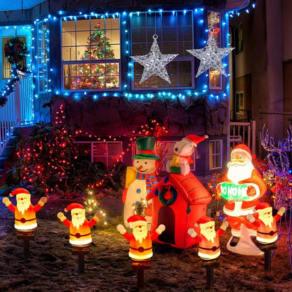 Christmas Santa Claus Pathway Lights Garden Stake Lights
