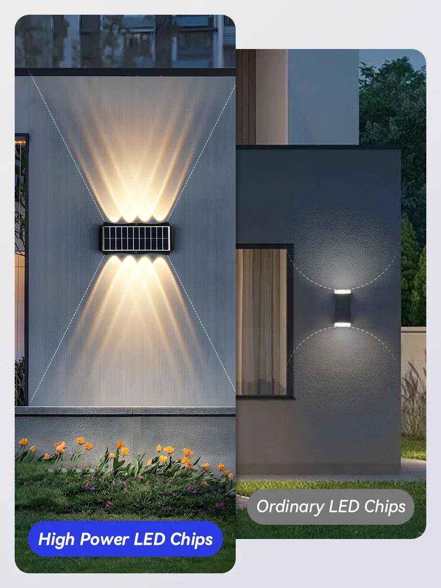 Solar Wall Light Led Courtyard Street Exterior Garden Wall Lighting