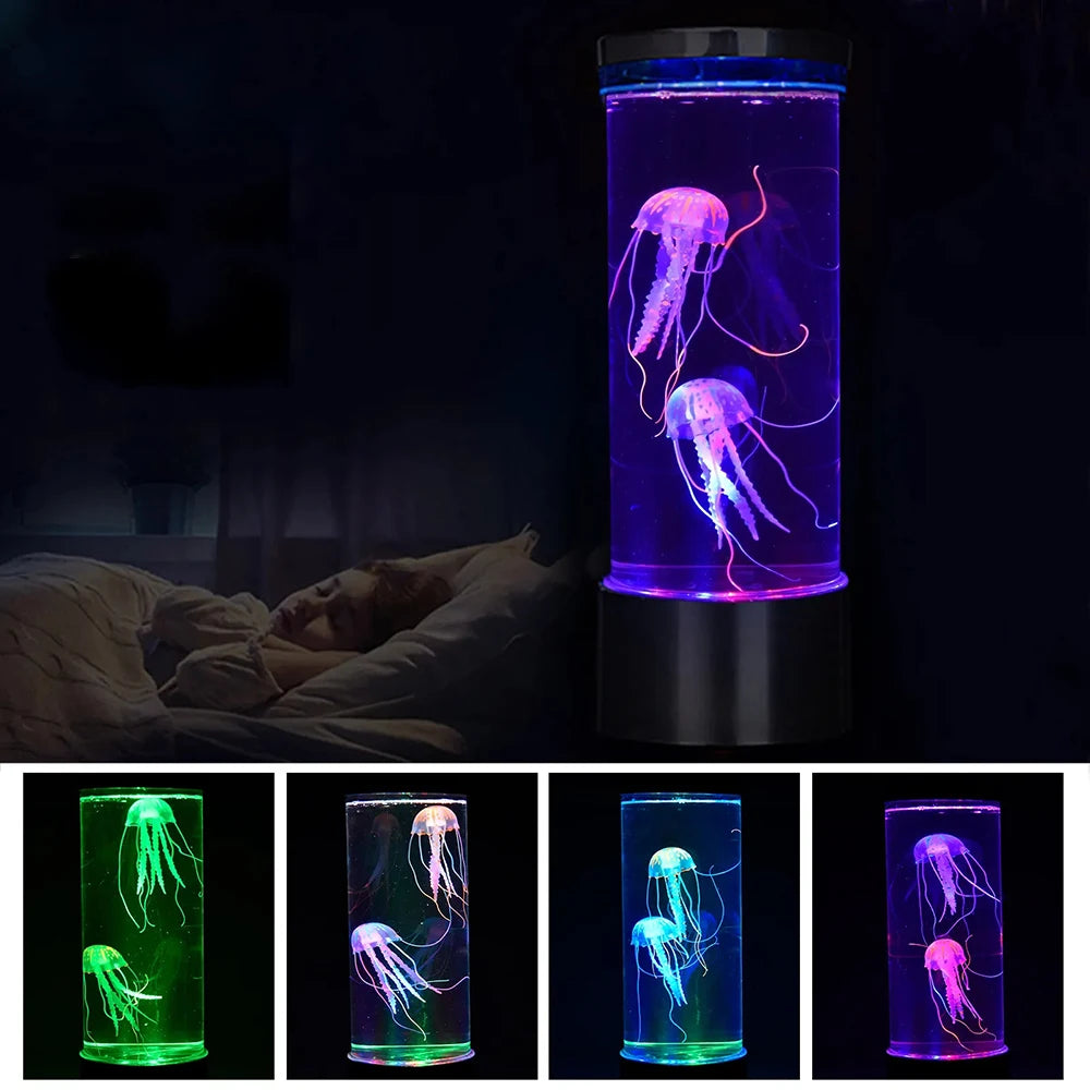 Color Changing Jellyfish Lamp Usb Table Night Light