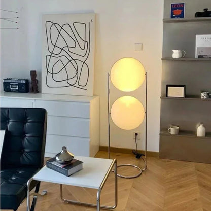 Garrault  Delord Floor Lamp Chrome Metal White Acrylic Ball