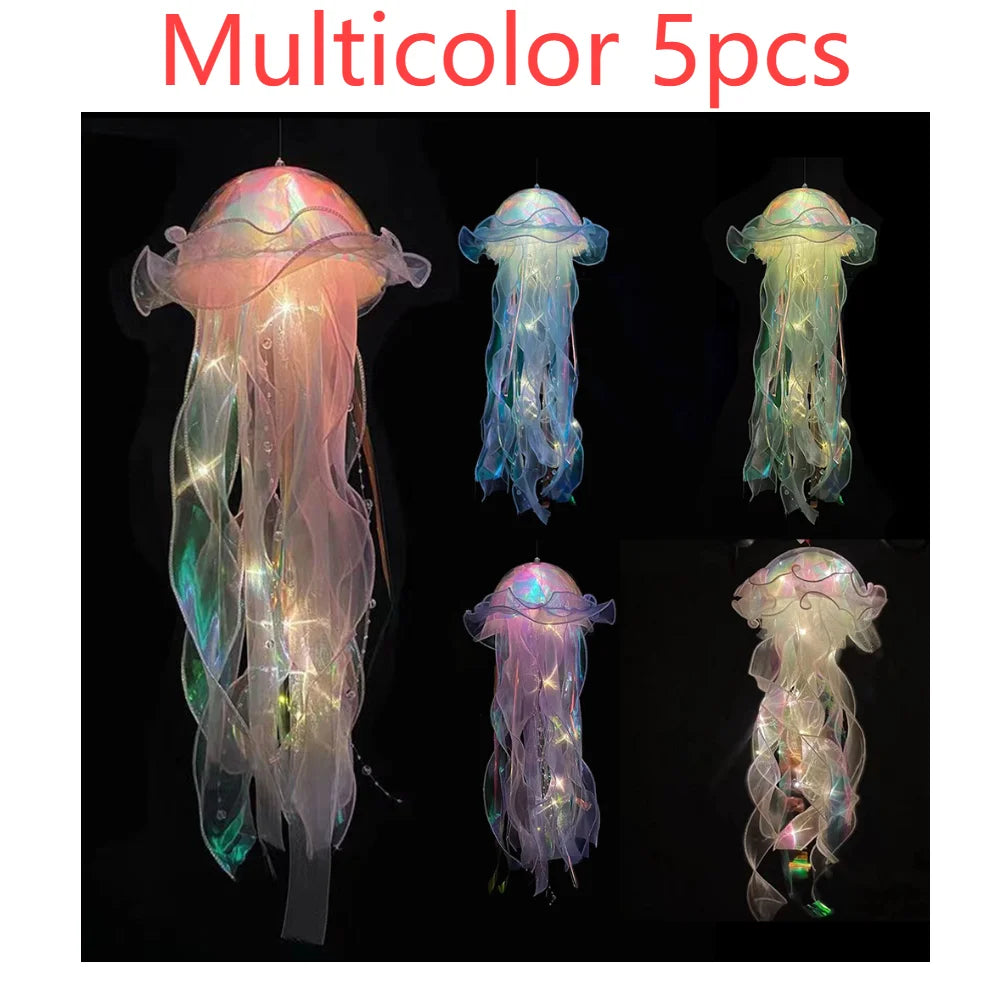 DIY Jellyfish Bedroom Light Lamp Hanging Ceiling Lanter