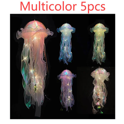 DIY Jellyfish Bedroom Light Lamp Hanging Ceiling Lanter